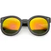 Round Retro Oversized Sunglasses for Women with Colored Mirror and Neutral Lens C687 sold by ZeroUV