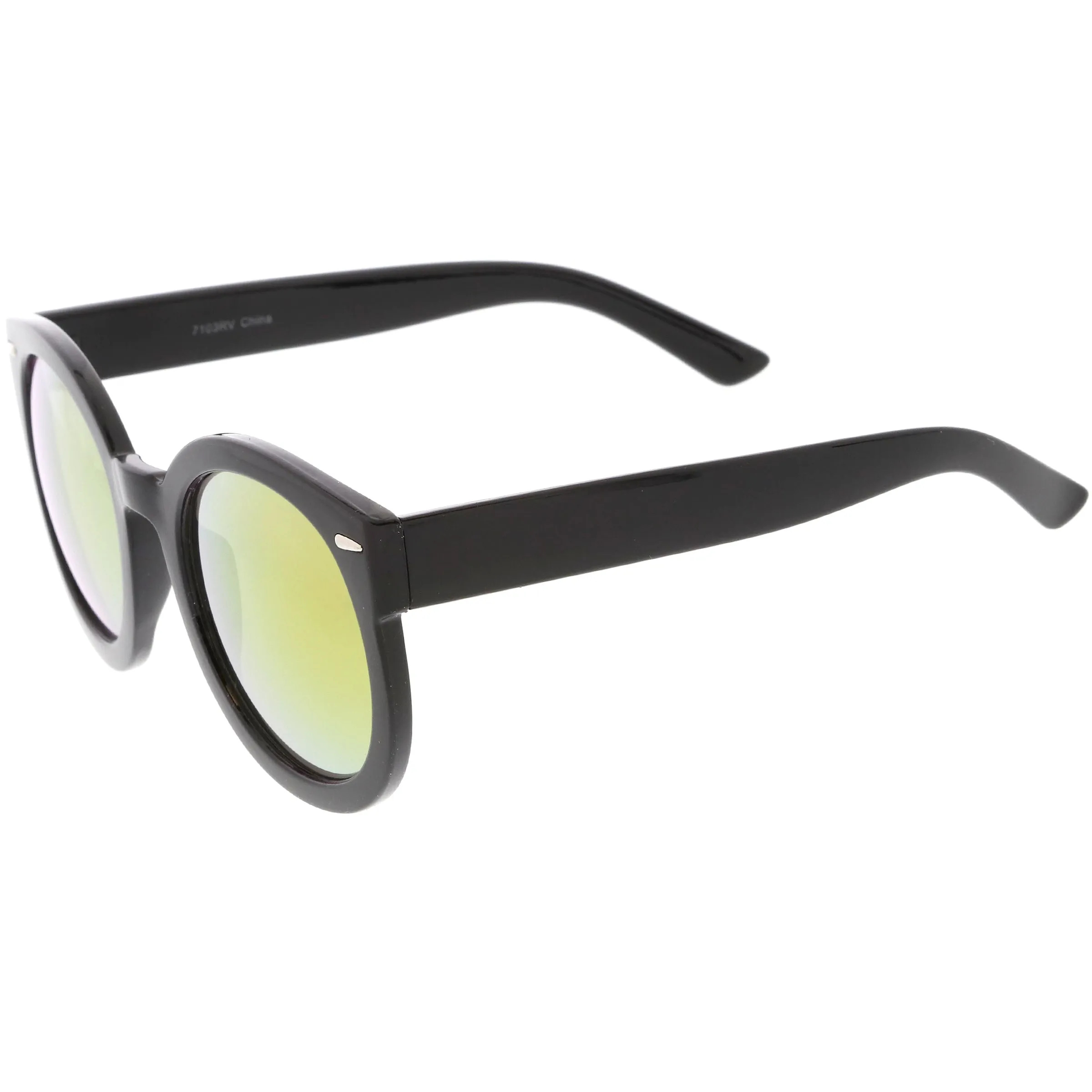Round Retro Oversized Sunglasses for Women with Colored Mirror and Neutral Lens C687 sold by ZeroUV product image thumbnail 5