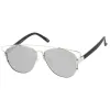 Modern Metal Crossbar Mirrored Lens Flat Front Sunglasses A145 sold by ZeroUV
