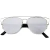 Modern Metal Crossbar Mirrored Lens Flat Front Sunglasses A145 sold by ZeroUV