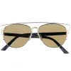 Modern Metal Crossbar Mirrored Lens Flat Front Sunglasses A145 sold by ZeroUV