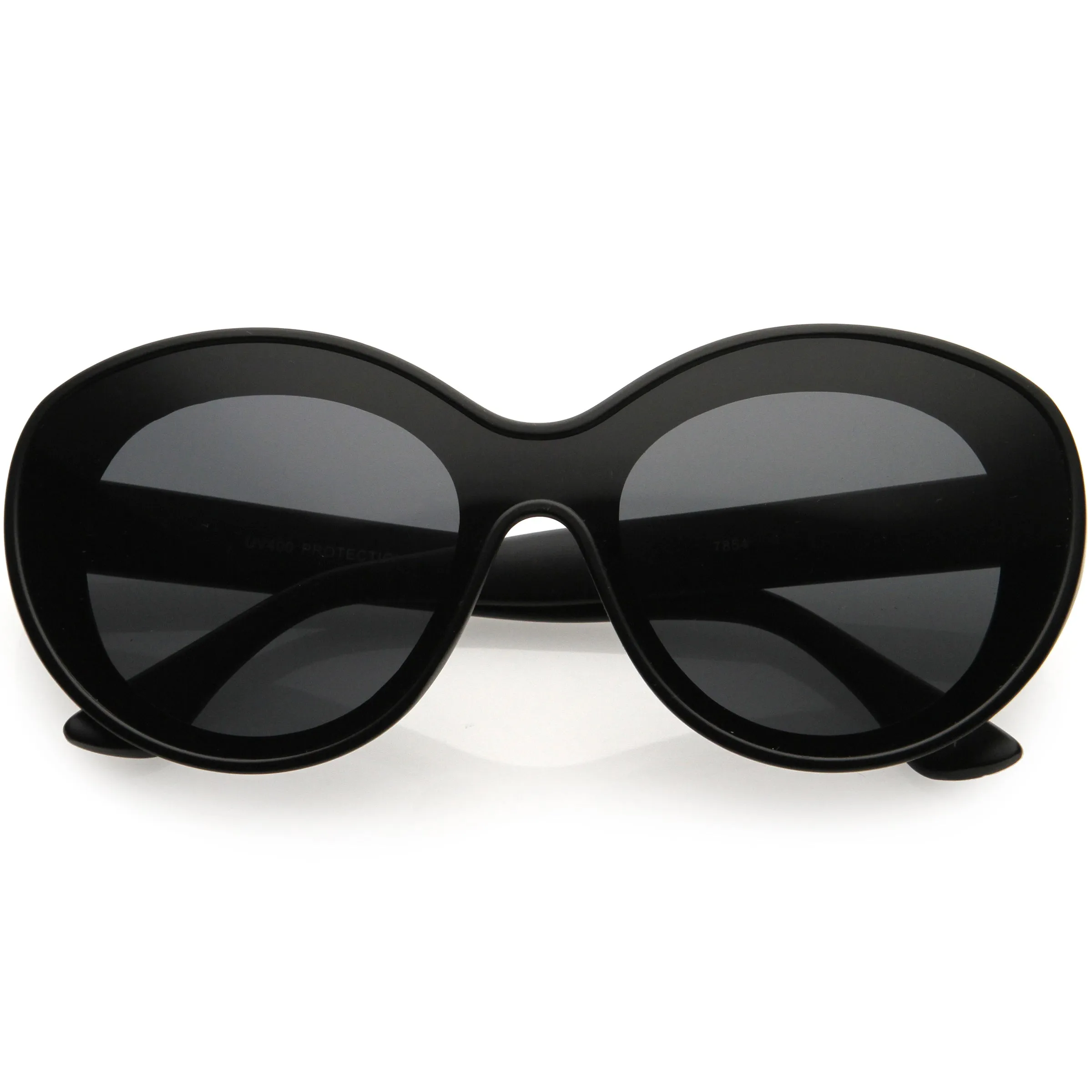Elegant Oversize Retro Shield Neutral Colored Lens Oval Sunglasses D067 sold by ZeroUV product image thumbnail 4