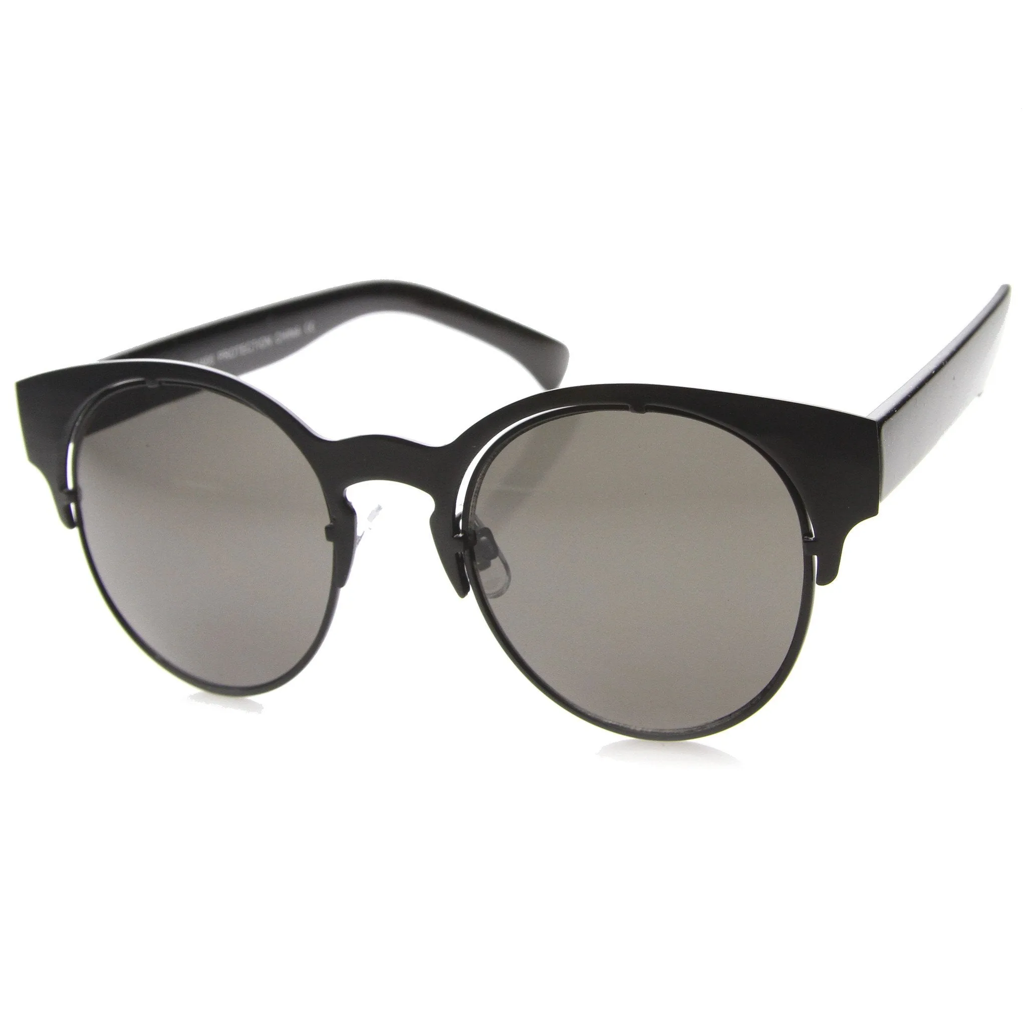 Round Steampunk Horned Rim Laser Cut Metal Sunglasses 9981 sold by ZeroUV product image thumbnail 2