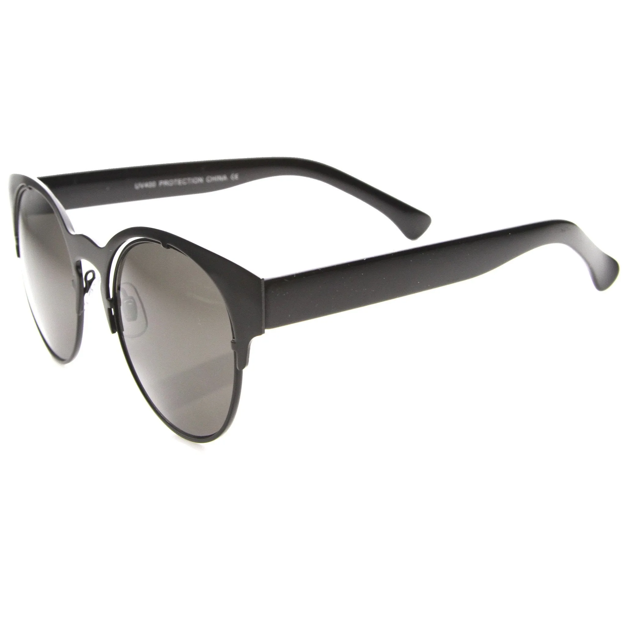 Round Steampunk Horned Rim Laser Cut Metal Sunglasses 9981 sold by ZeroUV product image thumbnail 3