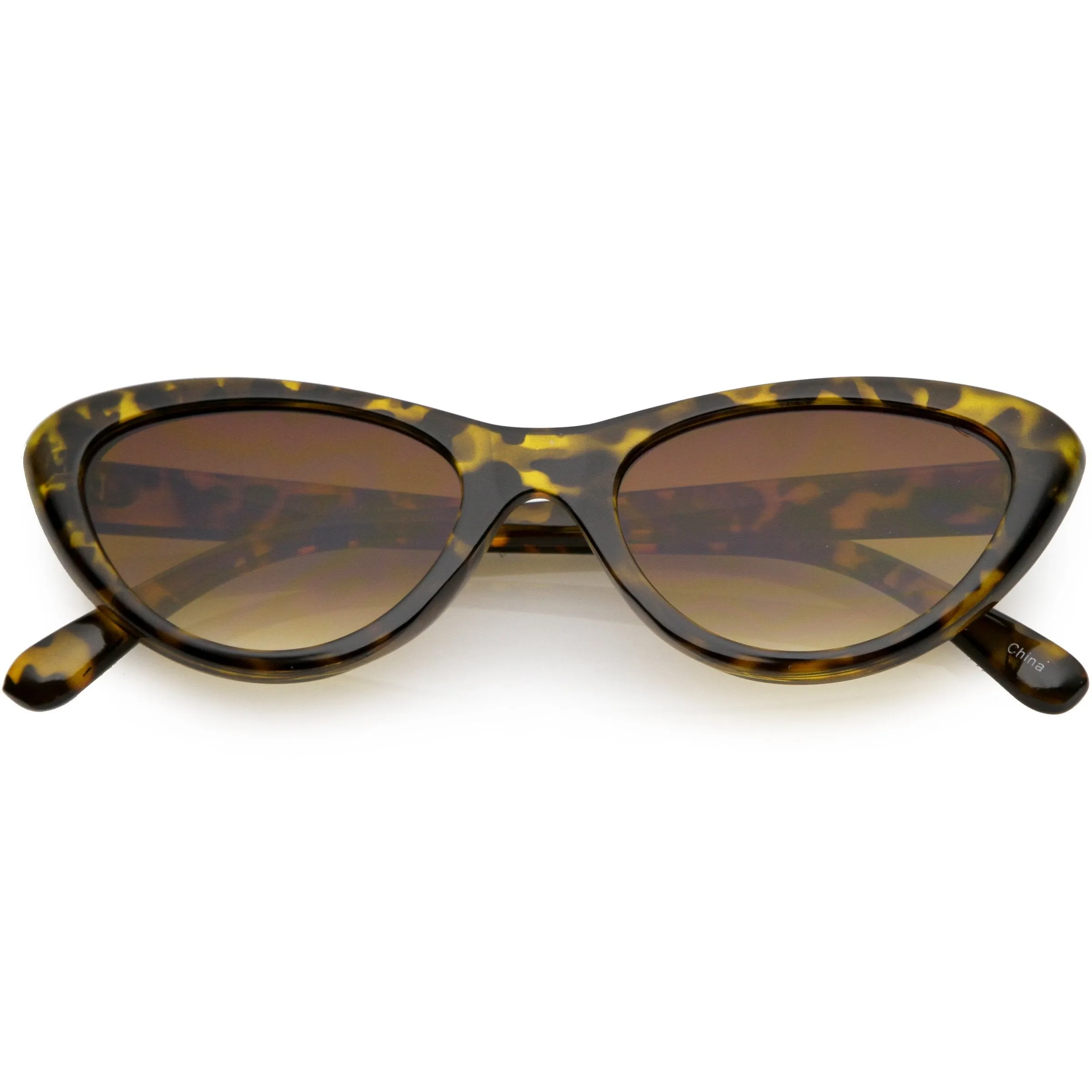 Small 1990's Retro Rounded Cat Eye Flat Lens Sunglasses C706 sold by ZeroUV product image thumbnail 5