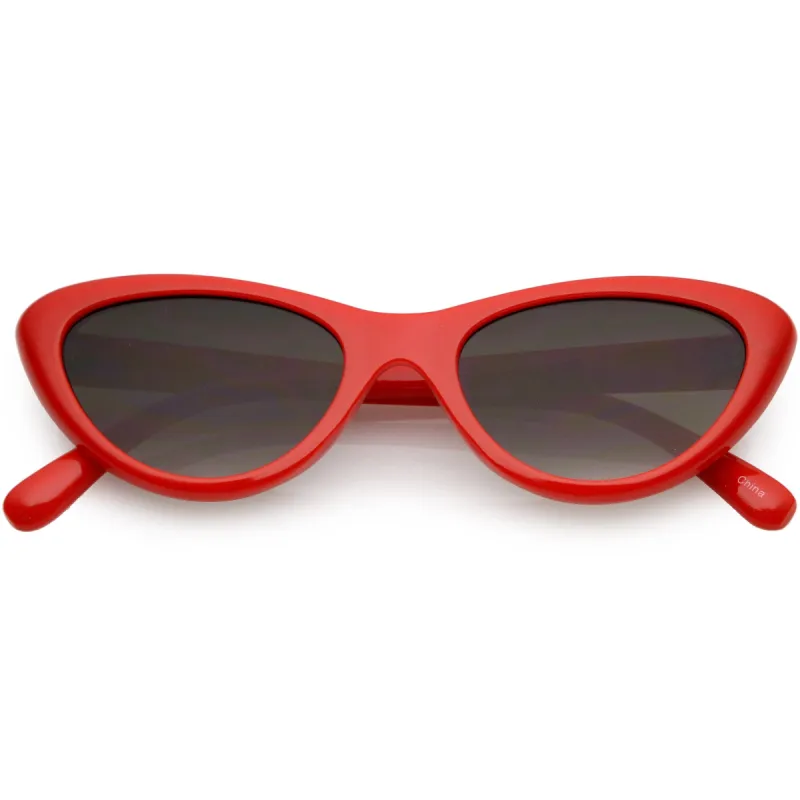 Small 1990's Retro Rounded Cat Eye Flat Lens Sunglasses C706 sold by ZeroUV