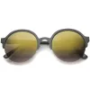 Modern Round Half Frame Mirrored Lens Sunglasses A221 sold by ZeroUV