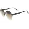 Modern Round Half Frame Mirrored Lens Sunglasses A221 sold by ZeroUV