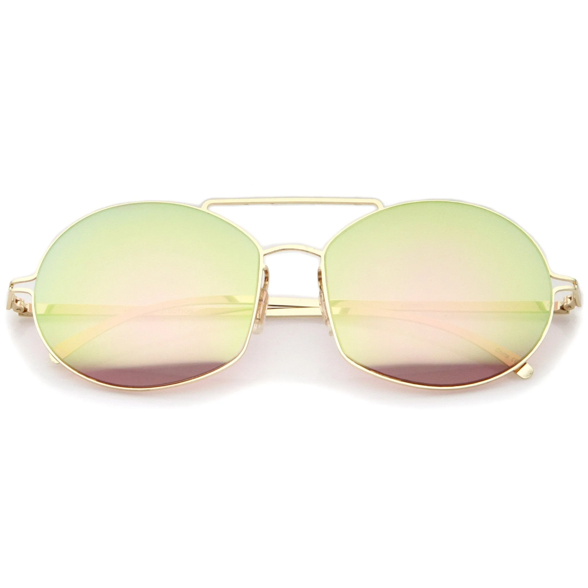 Modern Thin Metal Frame Mirrored Flat Lens Sunglasses A788 sold by ZeroUV product image thumbnail 5