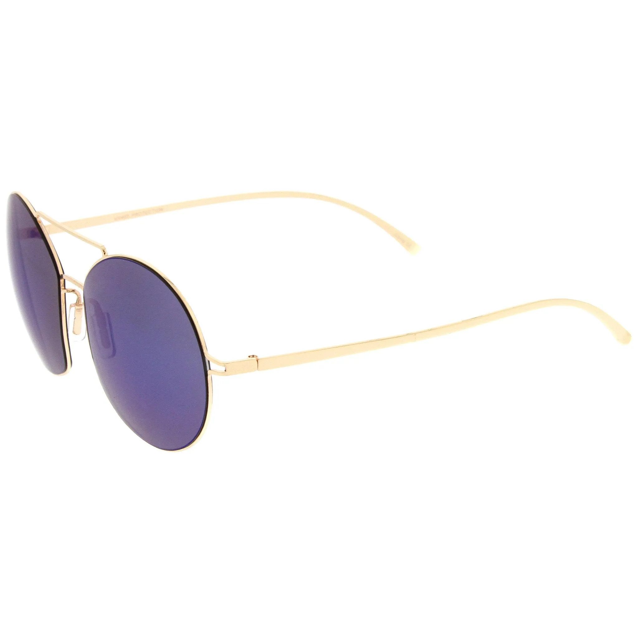 Modern Thin Metal Frame Mirrored Flat Lens Sunglasses A788 sold by ZeroUV product image thumbnail 3