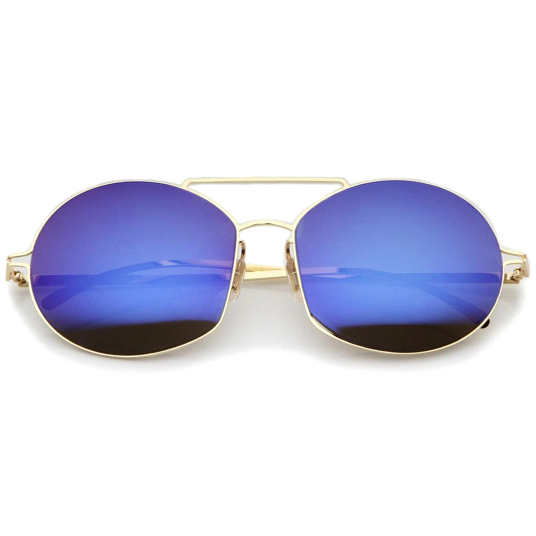 Modern Thin Metal Frame Mirrored Flat Lens Sunglasses A788 sold by ZeroUV