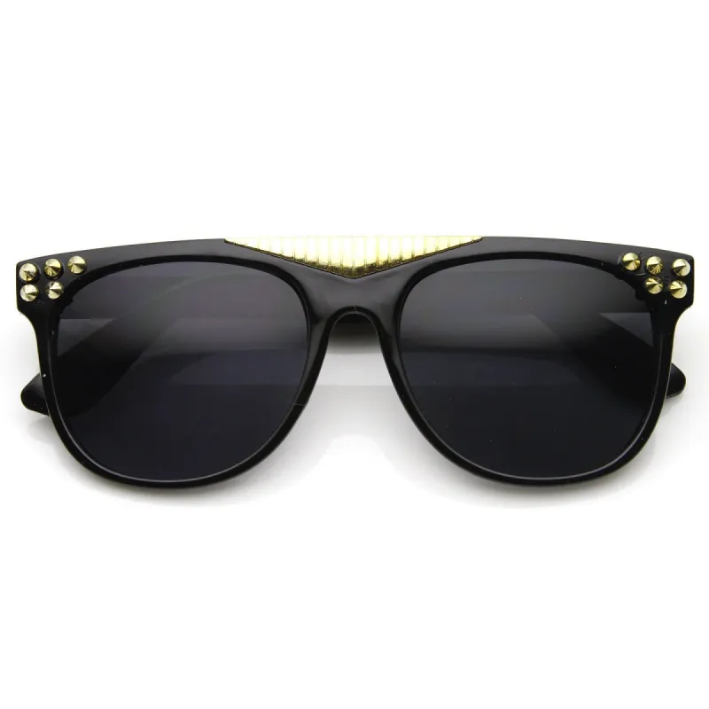Trendy Fashion Retro Flat Top Spiked Horned Rim Sunglasses 8968 sold by ZeroUV