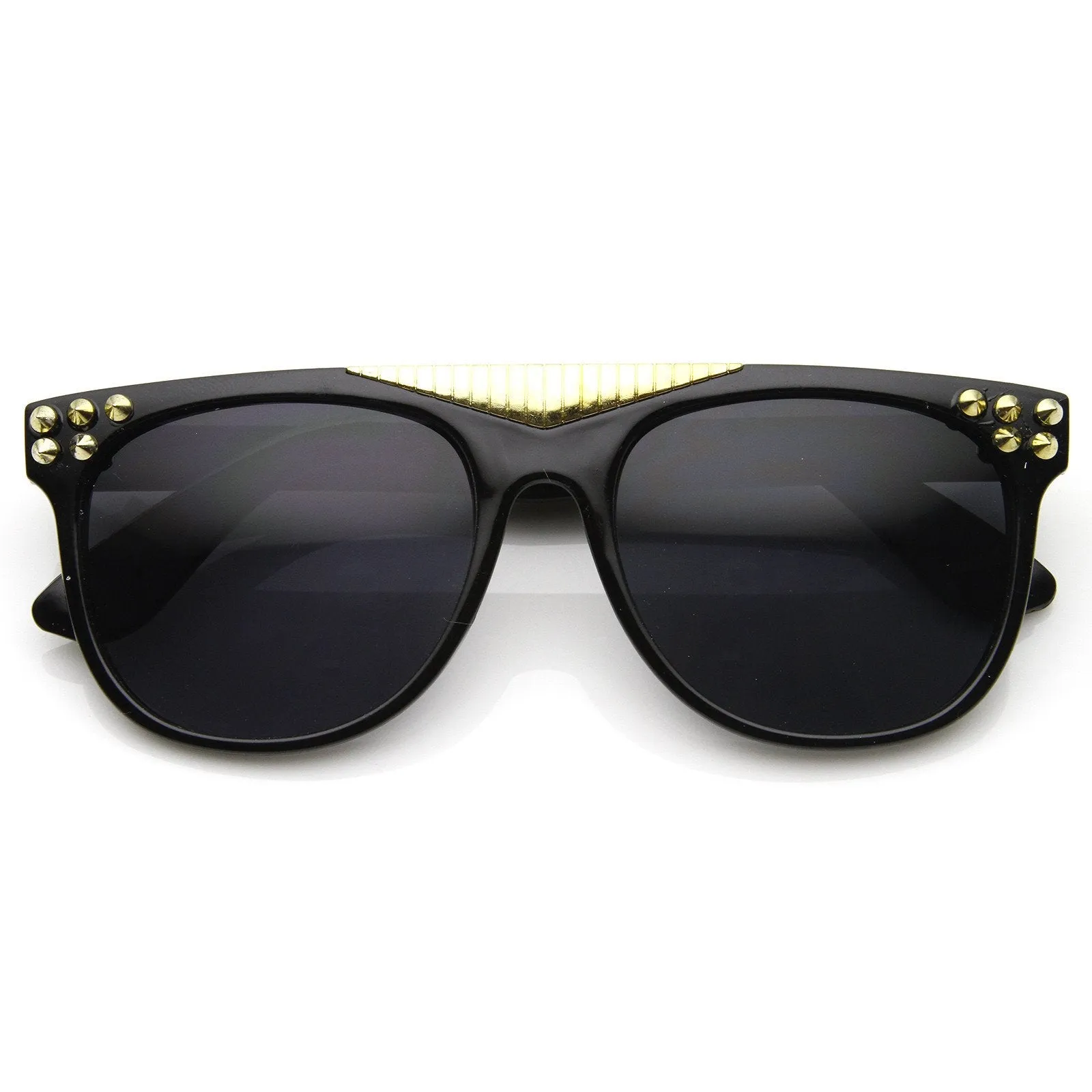 Trendy Fashion Retro Flat Top Spiked Horned Rim Sunglasses 8968 sold by ZeroUV