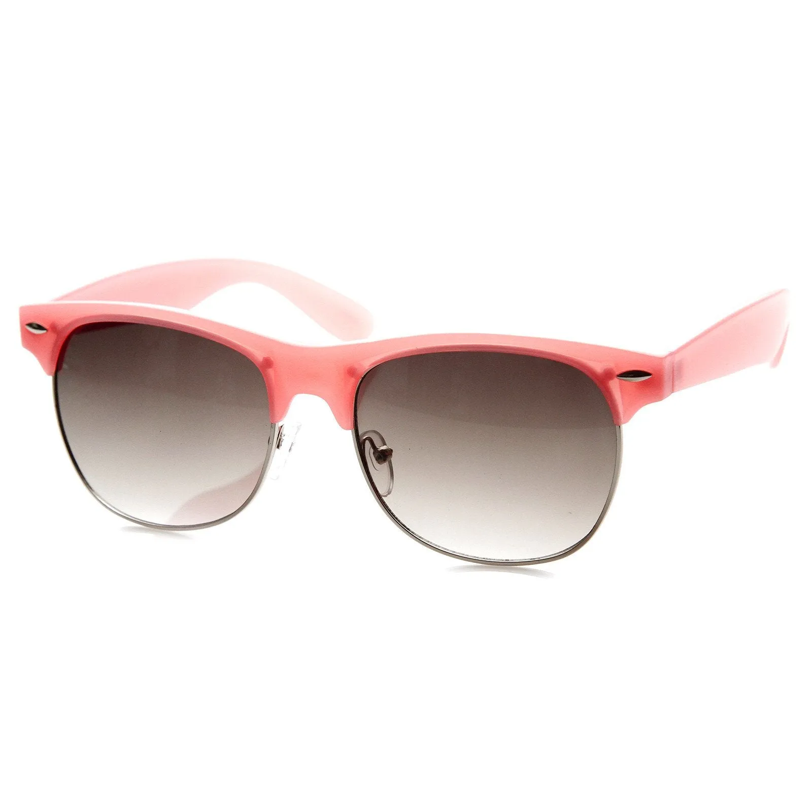Womens Pastel Colors Half Frame Horned Rim Sunglasses 8958 sold by ZeroUV product image thumbnail 2