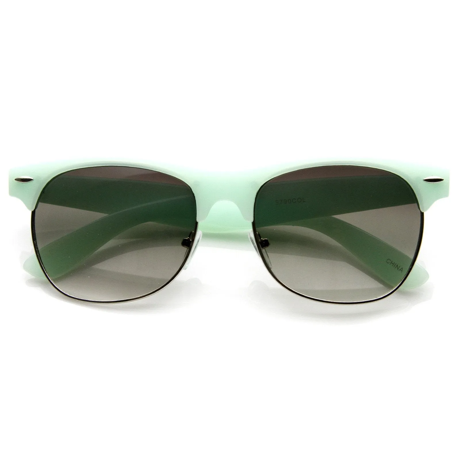 Womens Pastel Colors Half Frame Horned Rim Sunglasses 8958 sold by ZeroUV product image thumbnail 4
