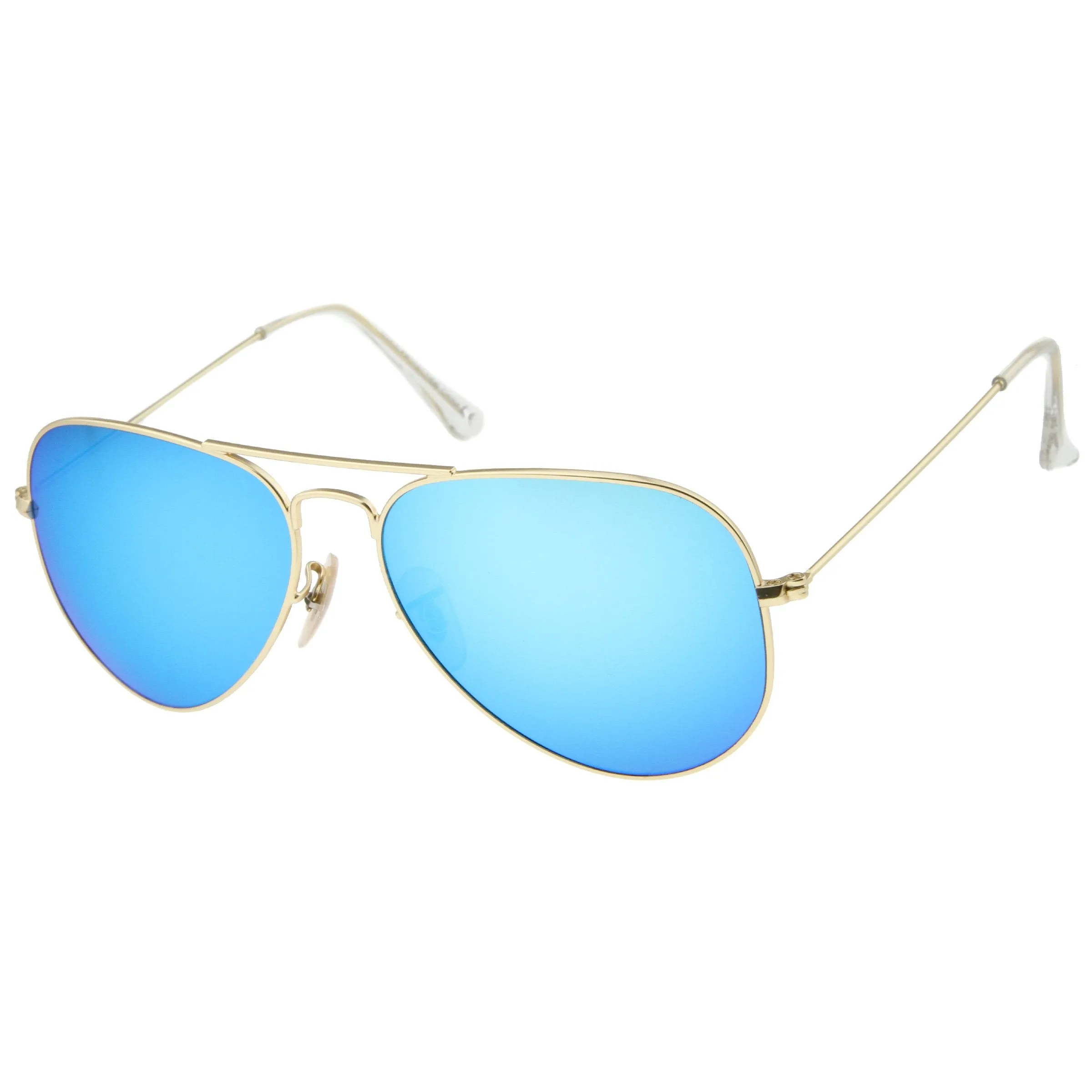Large Premium Design Matte Metal Mirrored Lens Aviator Sunglasses 57mm A806 sold by ZeroUV product image thumbnail 4