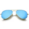 Large Premium Design Matte Metal Mirrored Lens Aviator Sunglasses 57mm A806 sold by ZeroUV