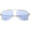 Premium Oversize Color Tone Flat Lens Metal Aviator Sunglasses C508 sold by ZeroUV