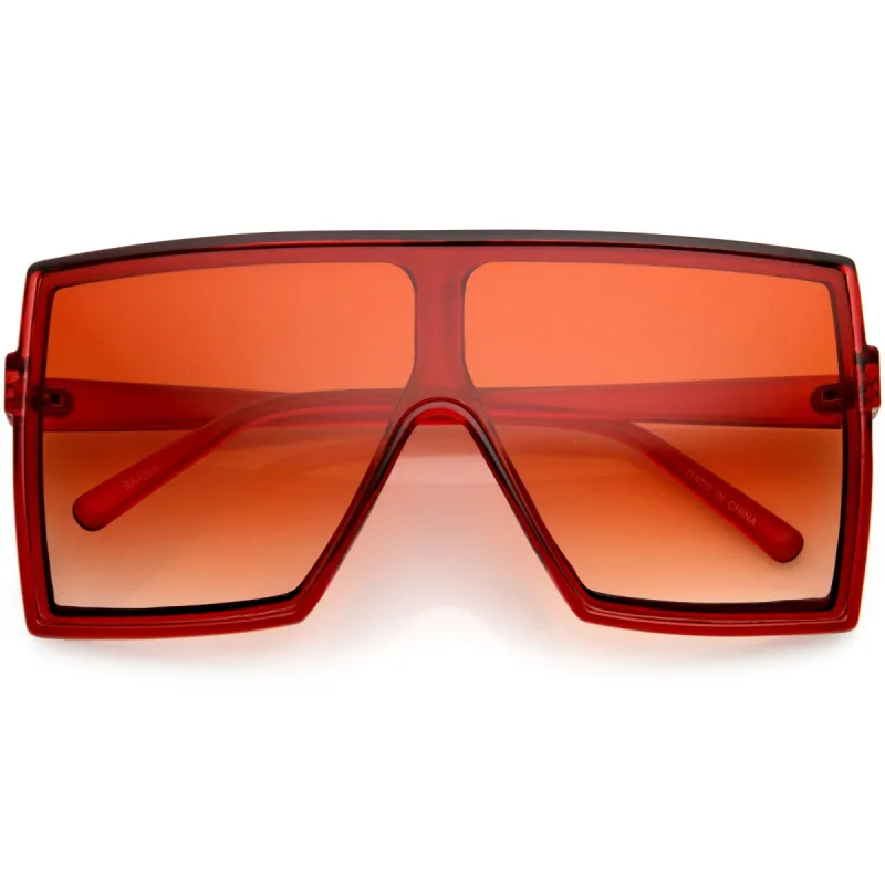 High Fashion Color Tinted Lens Flat Top Square Sunglasses D131 sold by ZeroUV