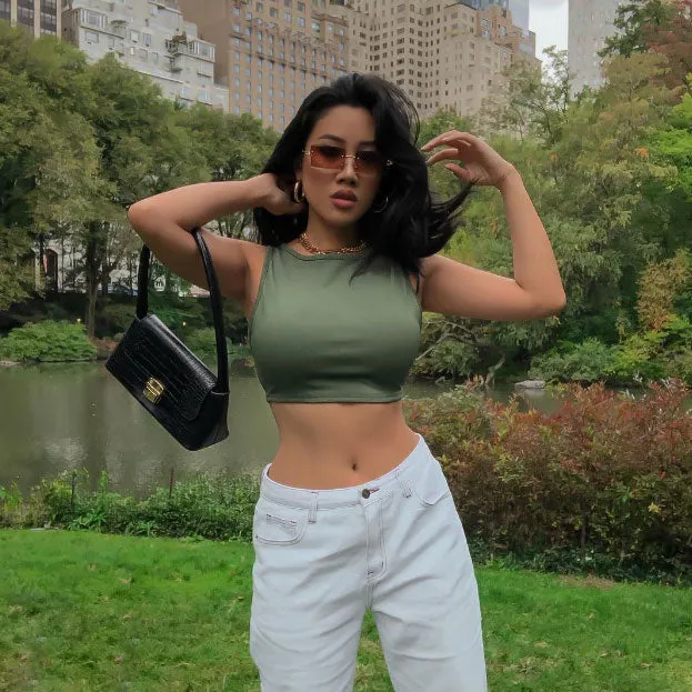 Luxe 90s Inspired Full Rimless Bevelled Lens Medium Square Sunglasses D137 sold by ZeroUV product image thumbnail 2