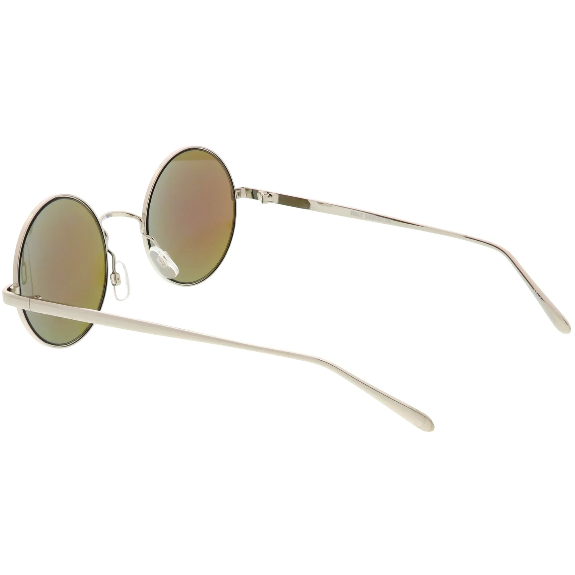 Premium Round Metal Flash Mirrored Flat Lens Sunglasses C465 sold by ZeroUV product image thumbnail 4
