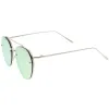 Modern Mirrored Flat Lens Rimless Aviator Sunglasses A825 sold by ZeroUV