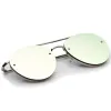 Modern Mirrored Flat Lens Rimless Aviator Sunglasses A825 sold by ZeroUV