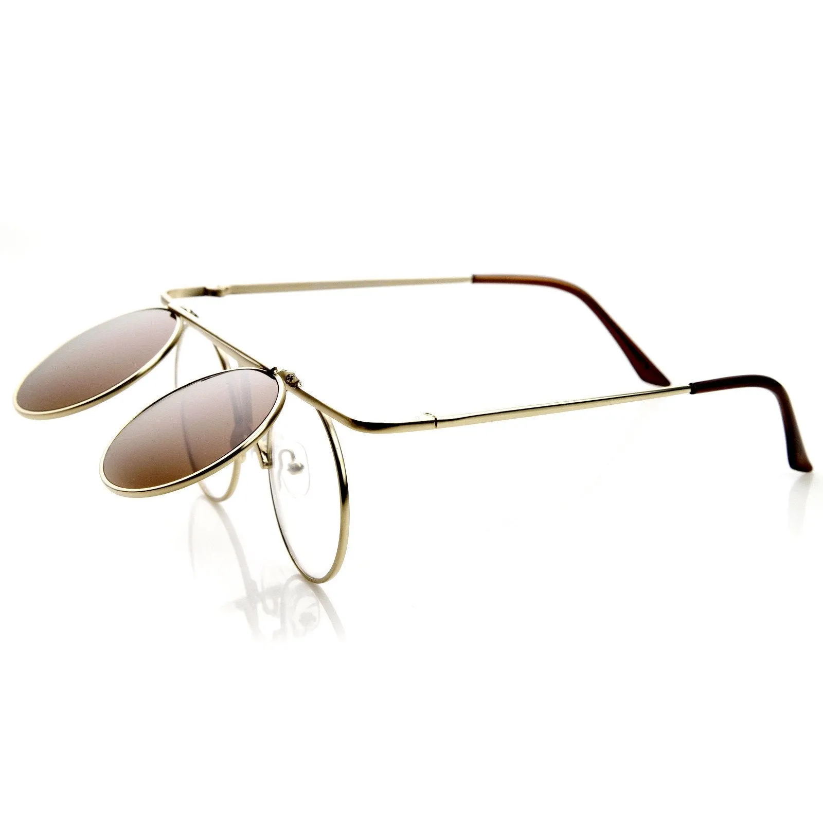 Steampunk Crossbar Flip Up Metal Sunglasses 8972 sold by ZeroUV product image thumbnail 3