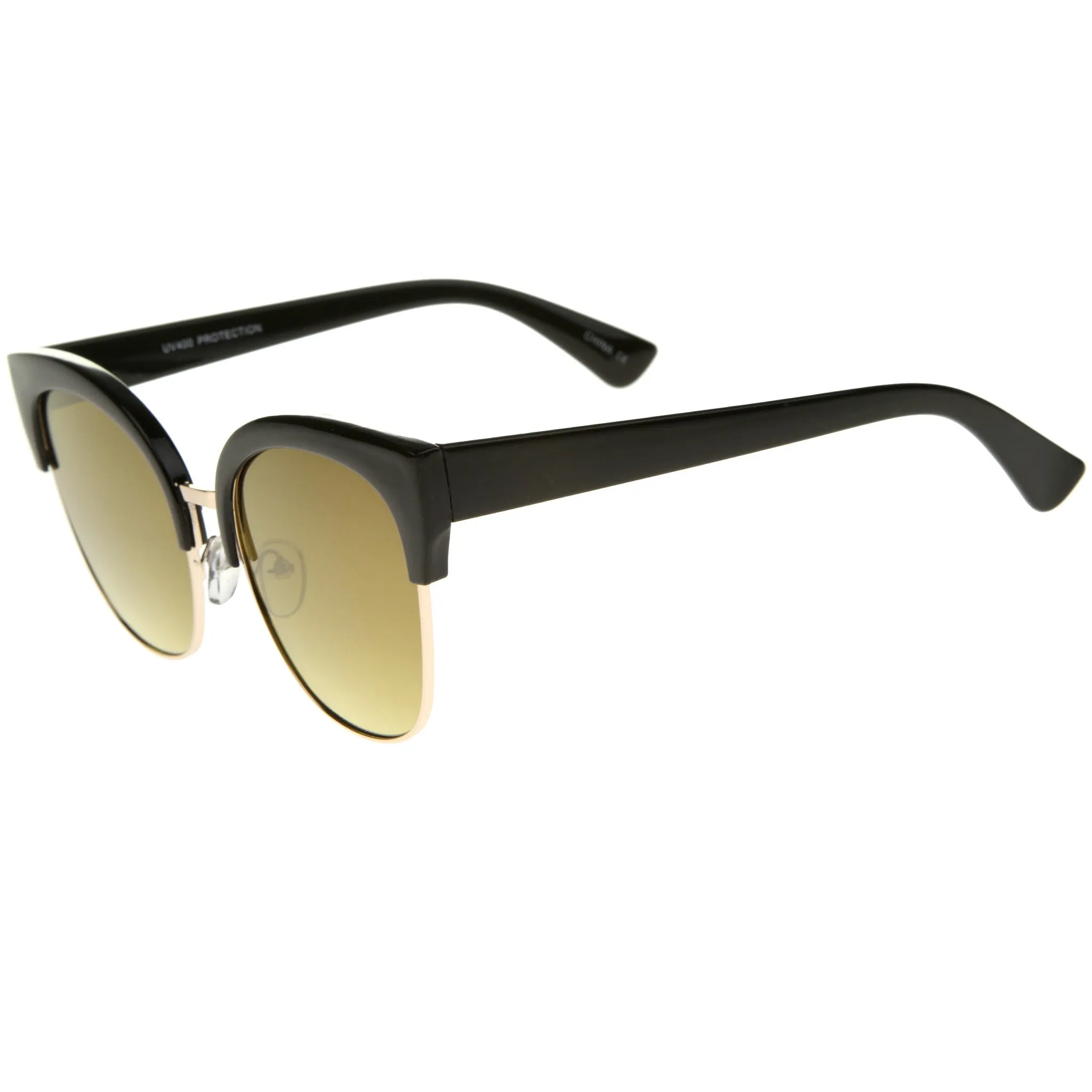 Modern Mirrored Flat Lens Cat Eye Half Frame Sunglasses A325 sold by ZeroUV product image thumbnail 5