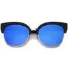 Modern Mirrored Flat Lens Cat Eye Half Frame Sunglasses A325 sold by ZeroUV