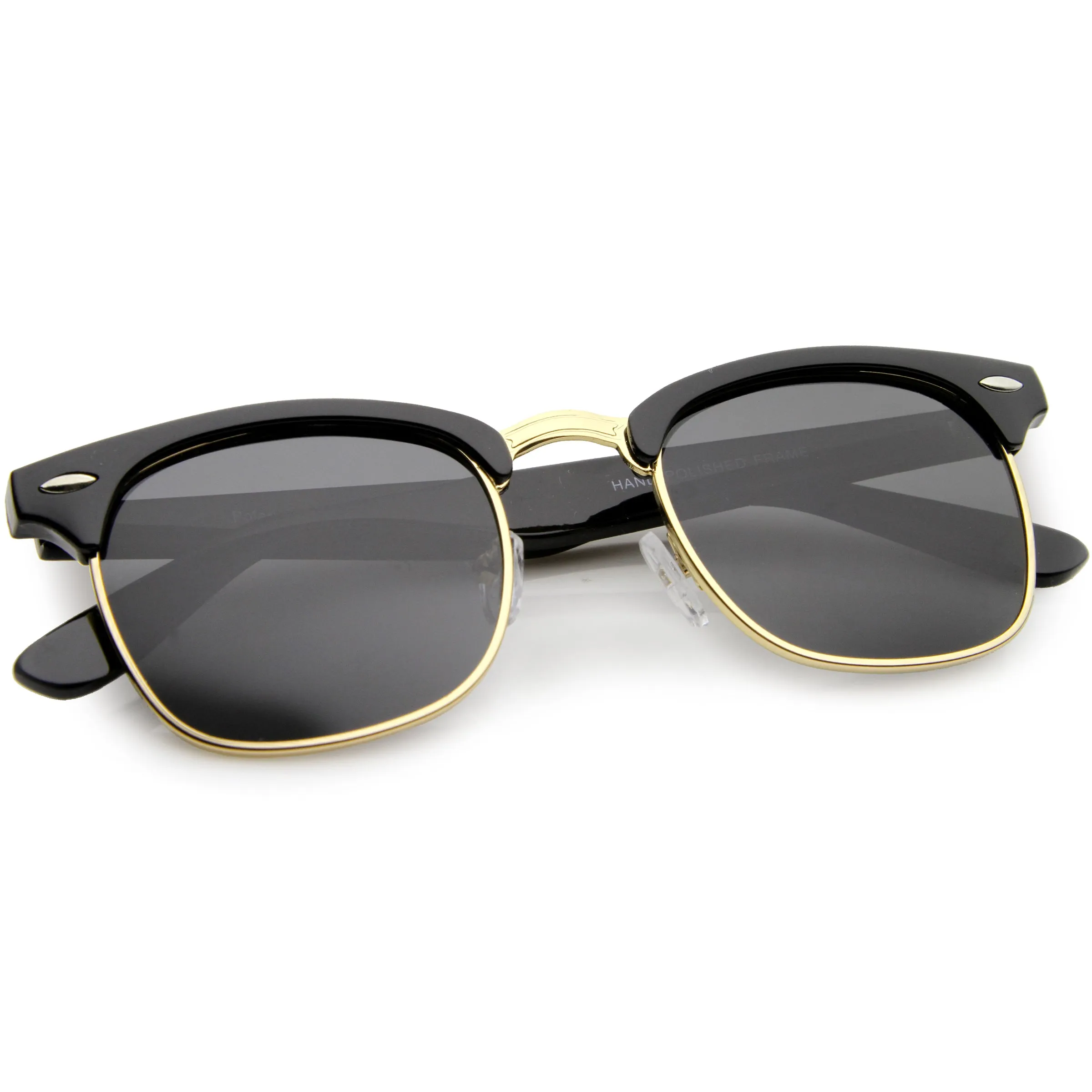 Polarized Horn Rimmed Semi Rimless Sunglasses Square Lens C773 sold by ZeroUV product image thumbnail 4