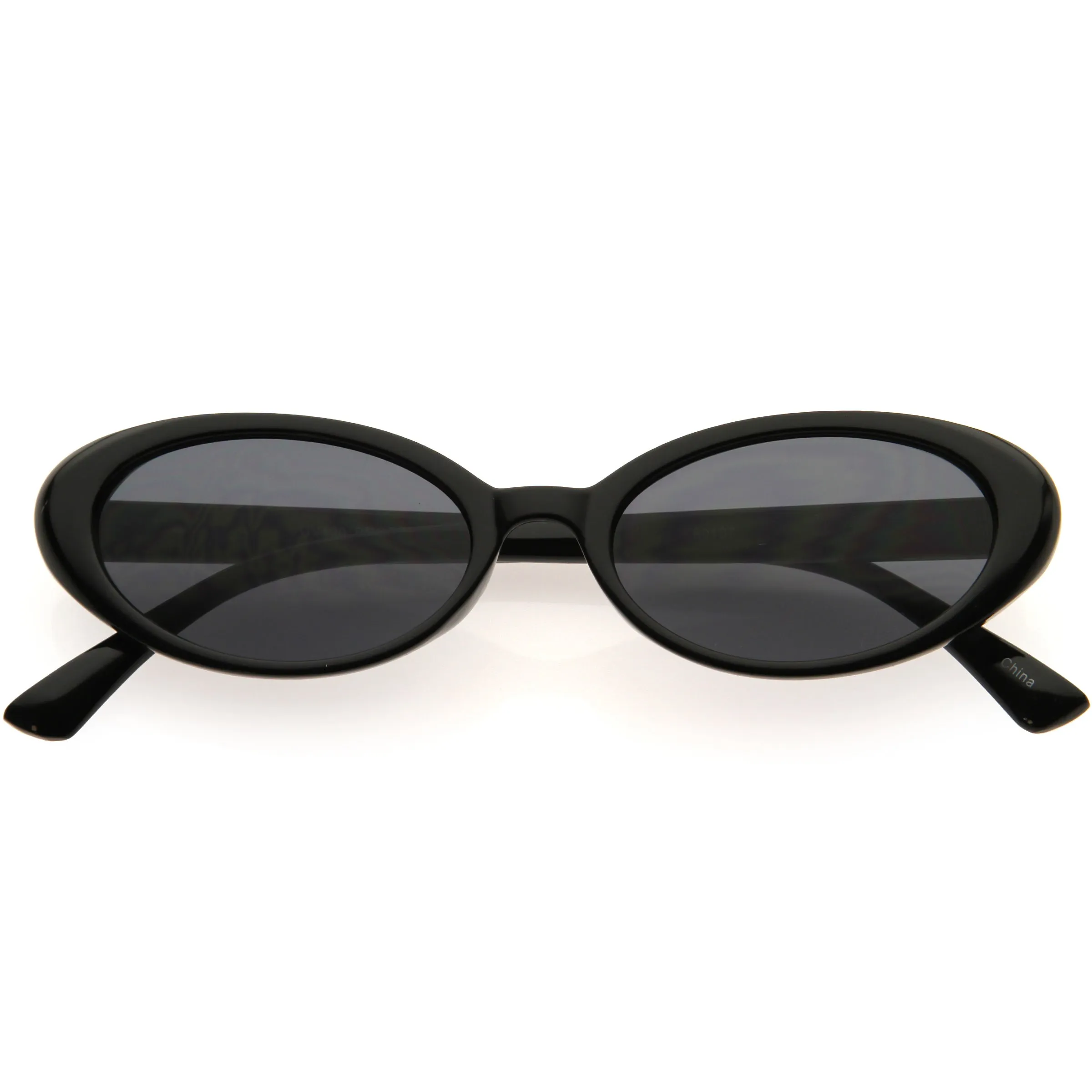 Rounded Retro Vintage-Inspired 90s Oval Sunglasses D298 sold by ZeroUV