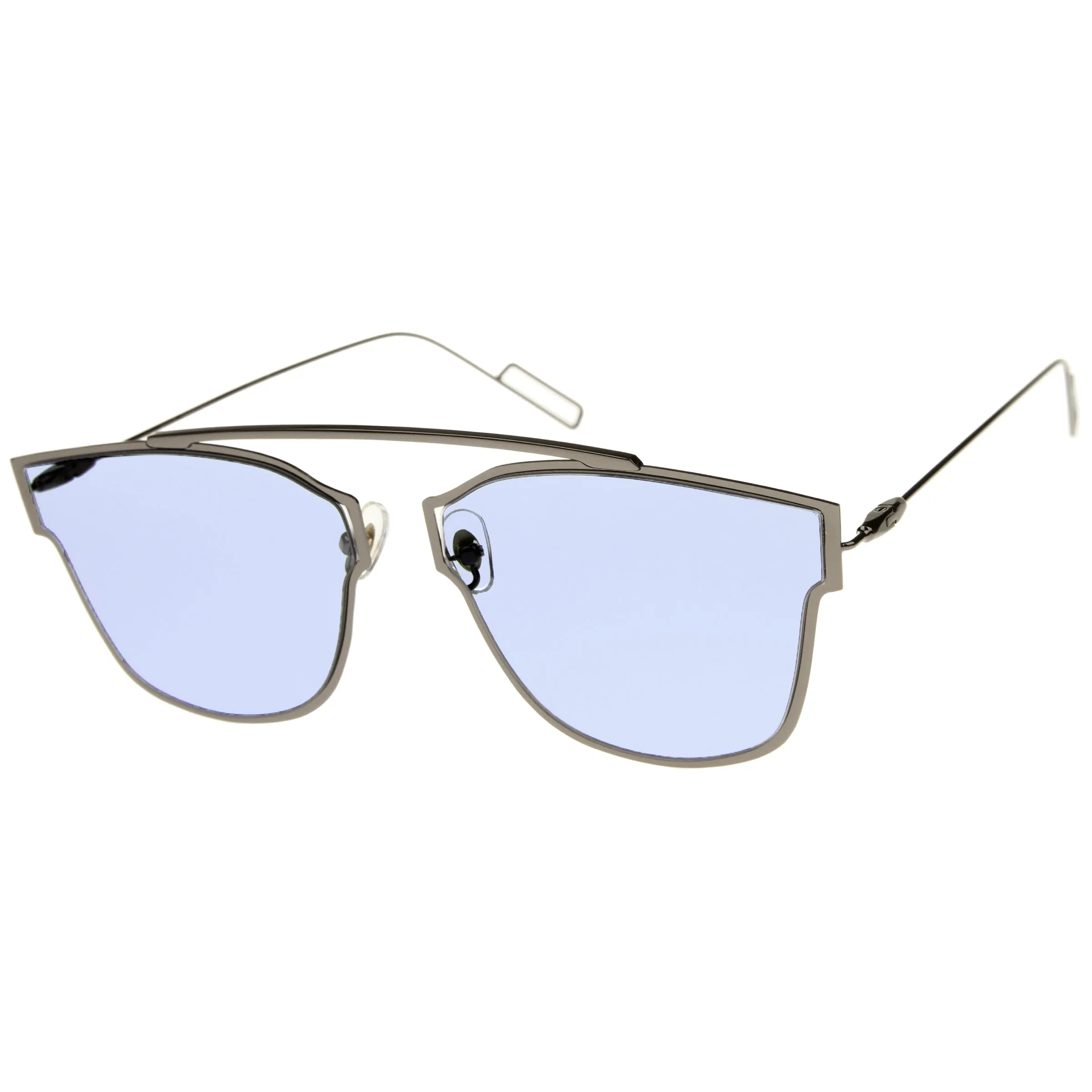 Modern Thin Wire Frame Flat Lens Pantos Sunglasses A353 sold by ZeroUV product image thumbnail 2