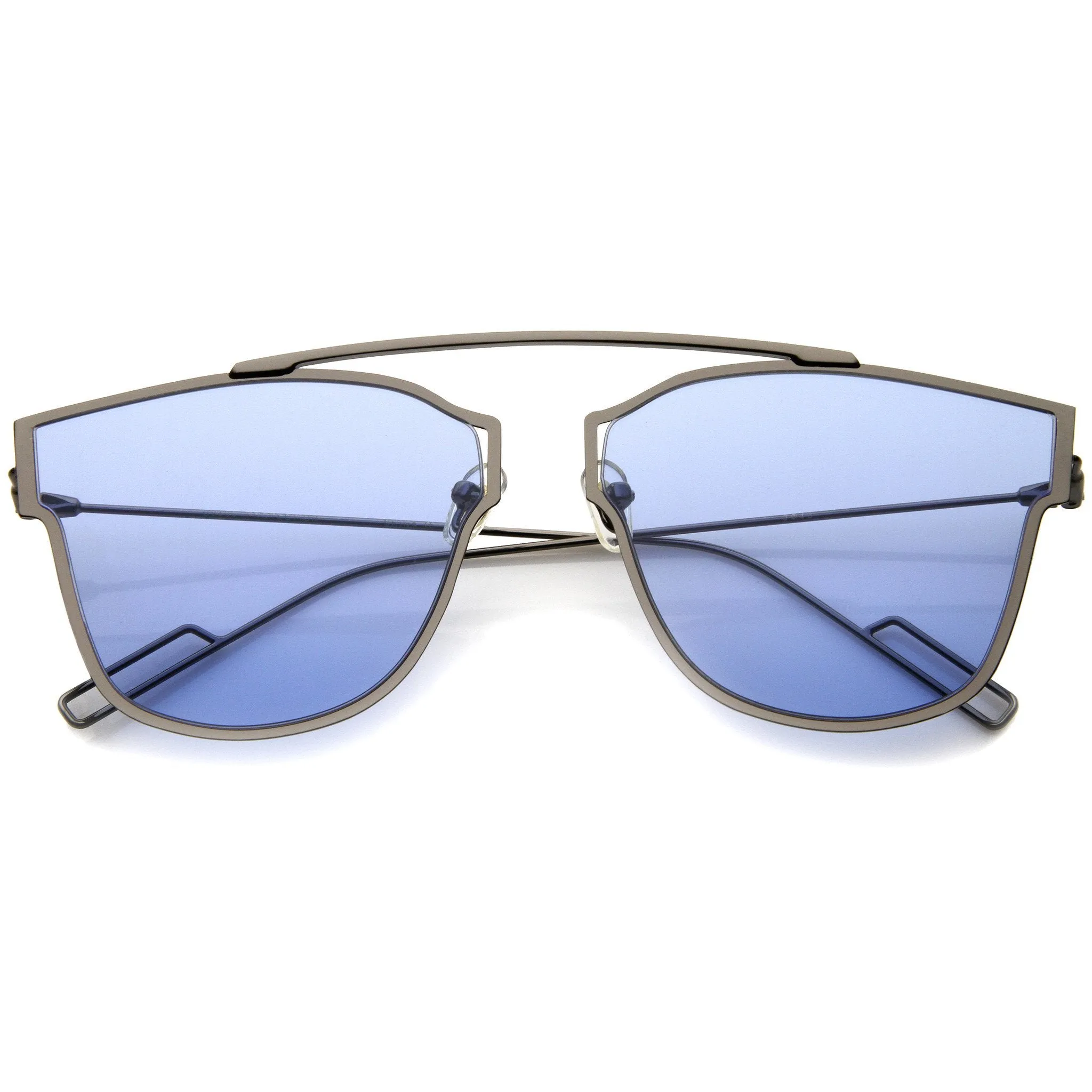 Modern Thin Wire Frame Flat Lens Pantos Sunglasses A353 sold by ZeroUV