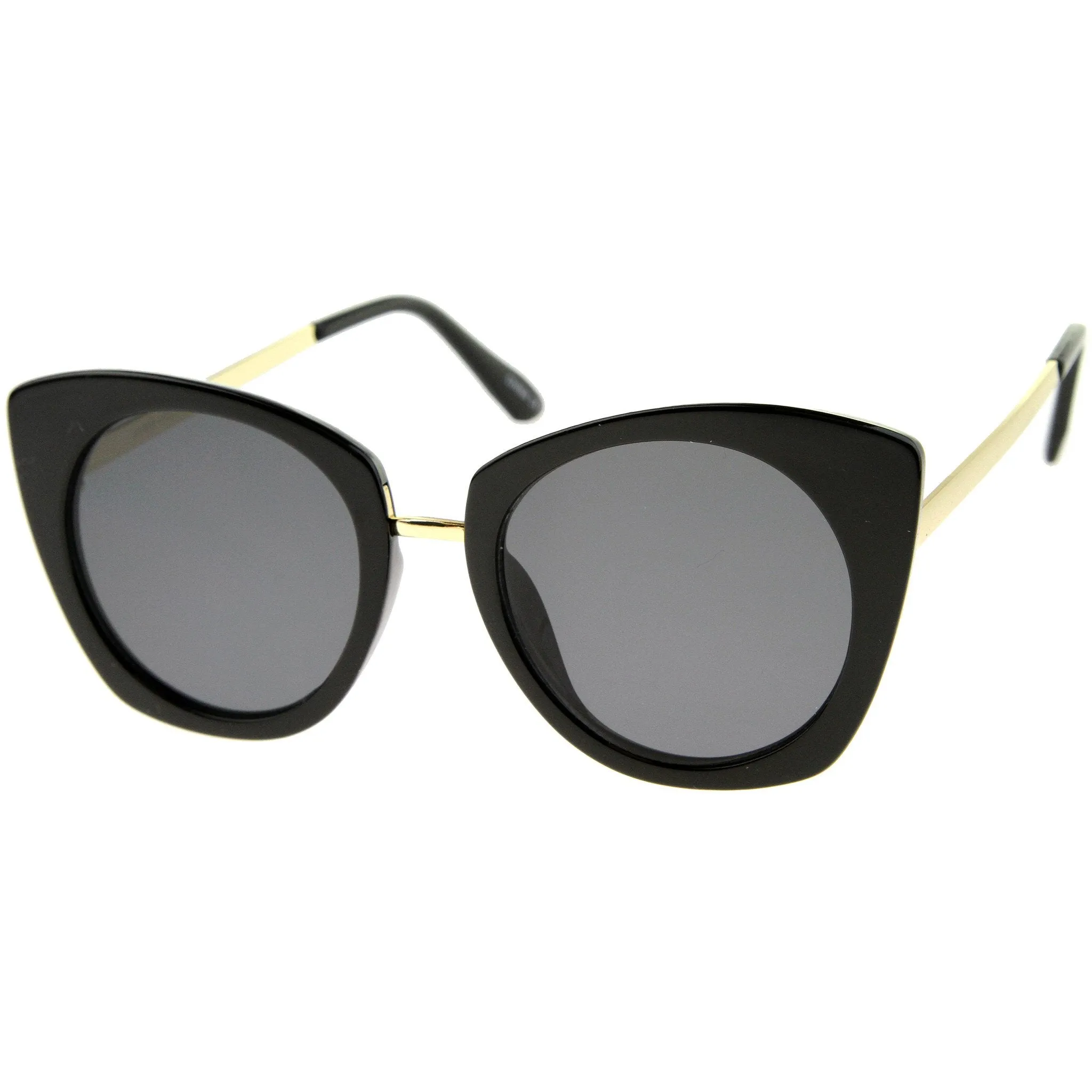 Women's Bold Round Metal Temple Cat Eye Sunglasses A526 sold by ZeroUV product image thumbnail 2