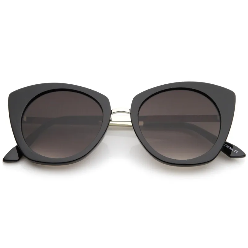 Women's Bold Round Metal Temple Cat Eye Sunglasses A526 sold by ZeroUV