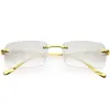 Luxe Jaguar Metal Plated Temple Rimless Vintage Square Sunglasses D244 sold by ZeroUV