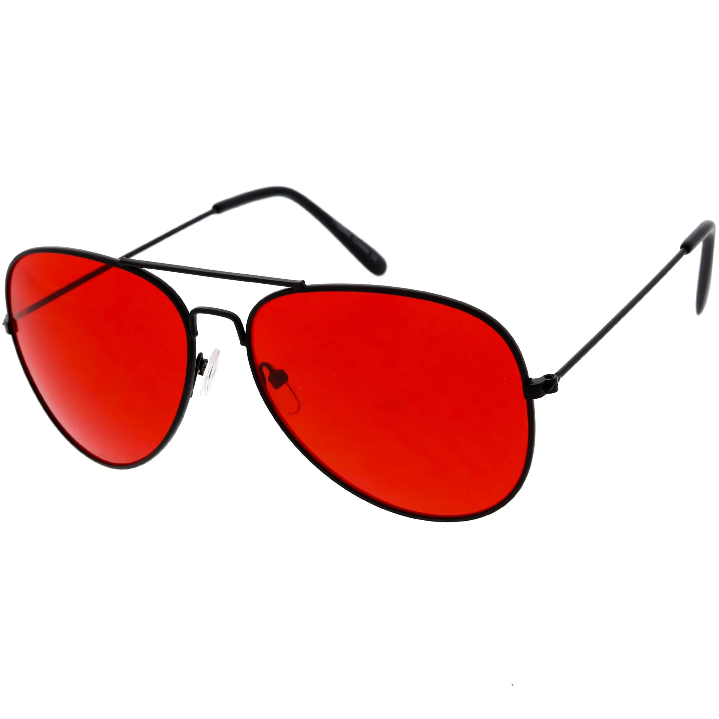 Retro Unisex Large Red Tinted Lens Metal Aviator Sunglasses C962 sold by ZeroUV product image thumbnail 5