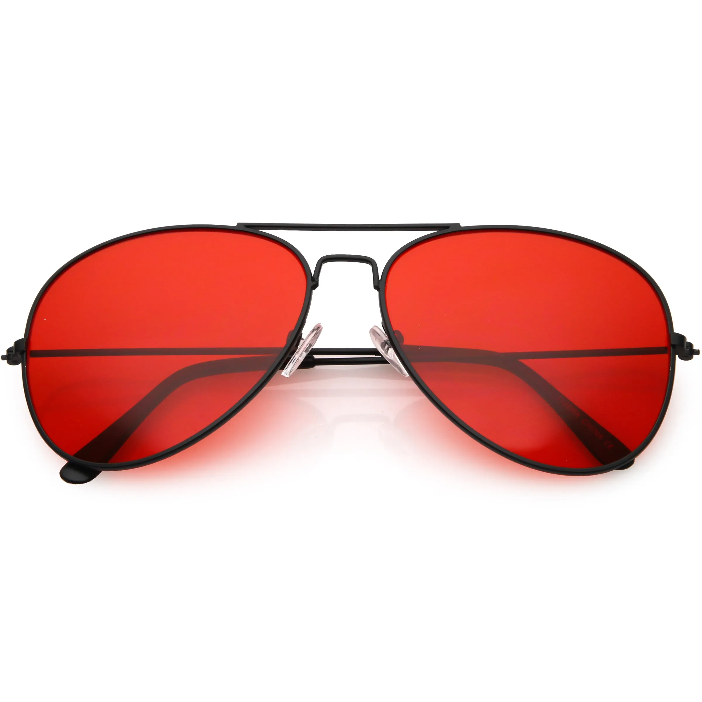 Retro Unisex Large Red Tinted Lens Metal Aviator Sunglasses C962 sold by ZeroUV product image thumbnail 4