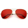 Retro Unisex Large Red Tinted Lens Metal Aviator Sunglasses C962 sold by ZeroUV