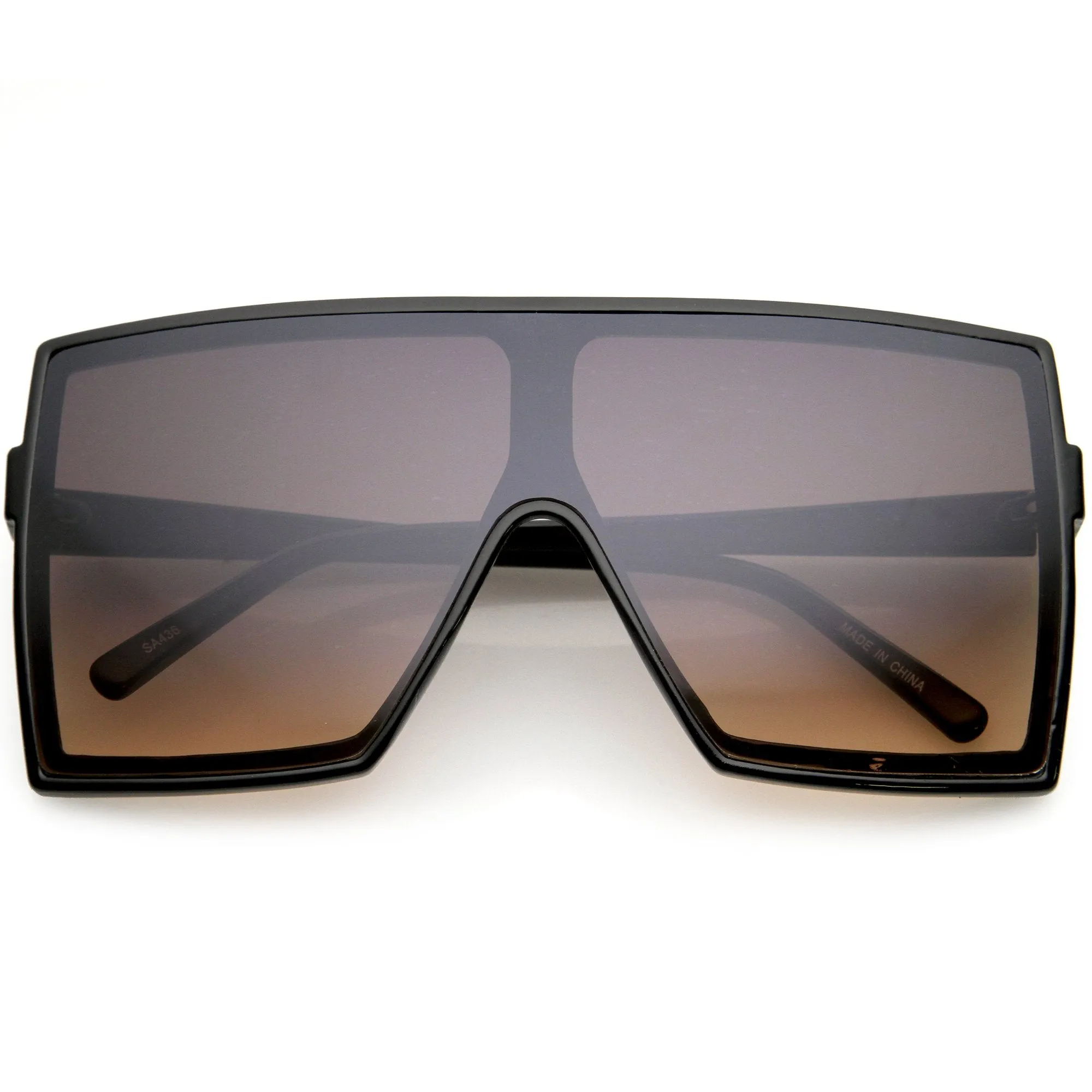 High Fashion Neutral Colored Lens Flat Top Square Sunglasses D130 sold by ZeroUV