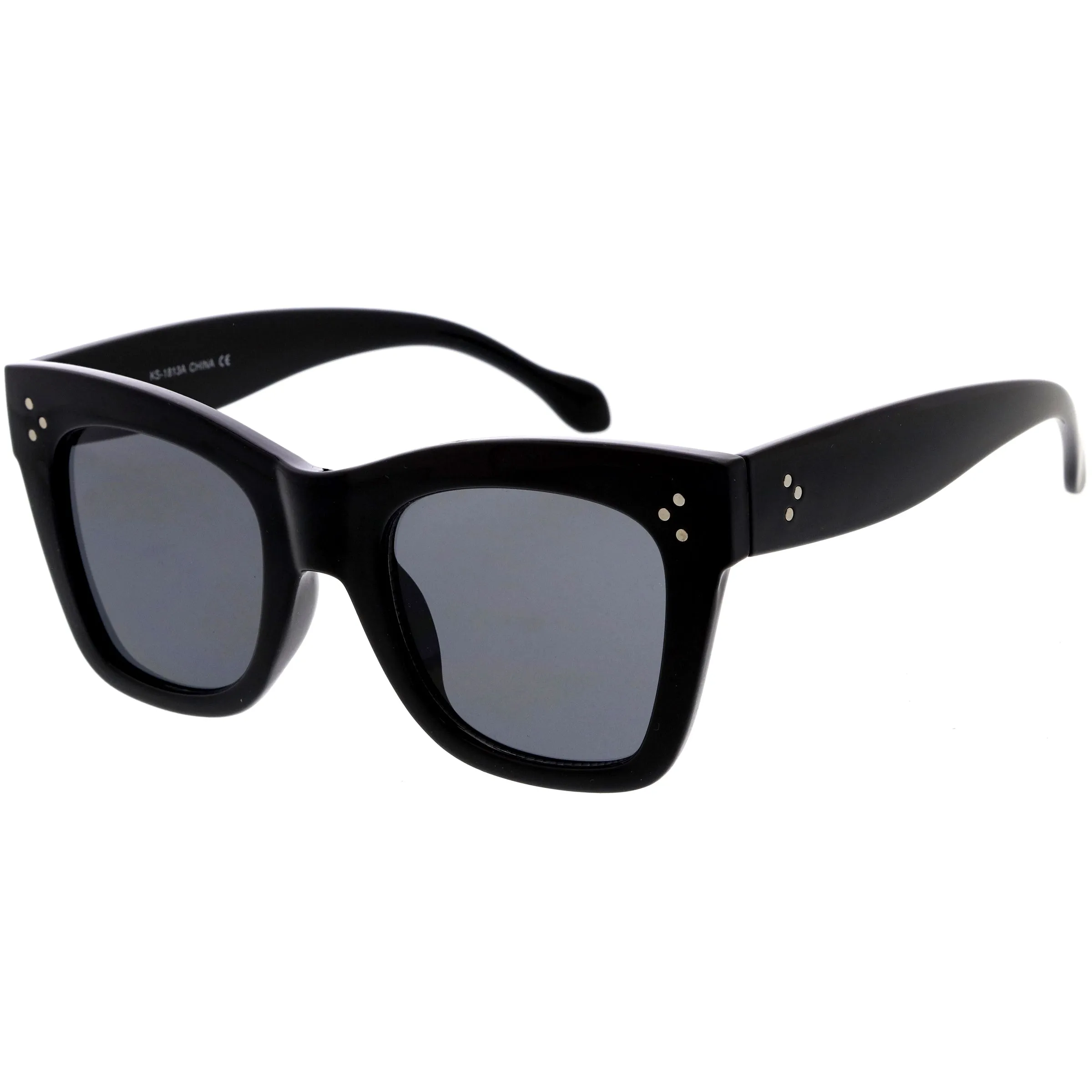 Women's Large Bold Horned Rim With Rivets Sunglasses C874 sold by ZeroUV product image thumbnail 2