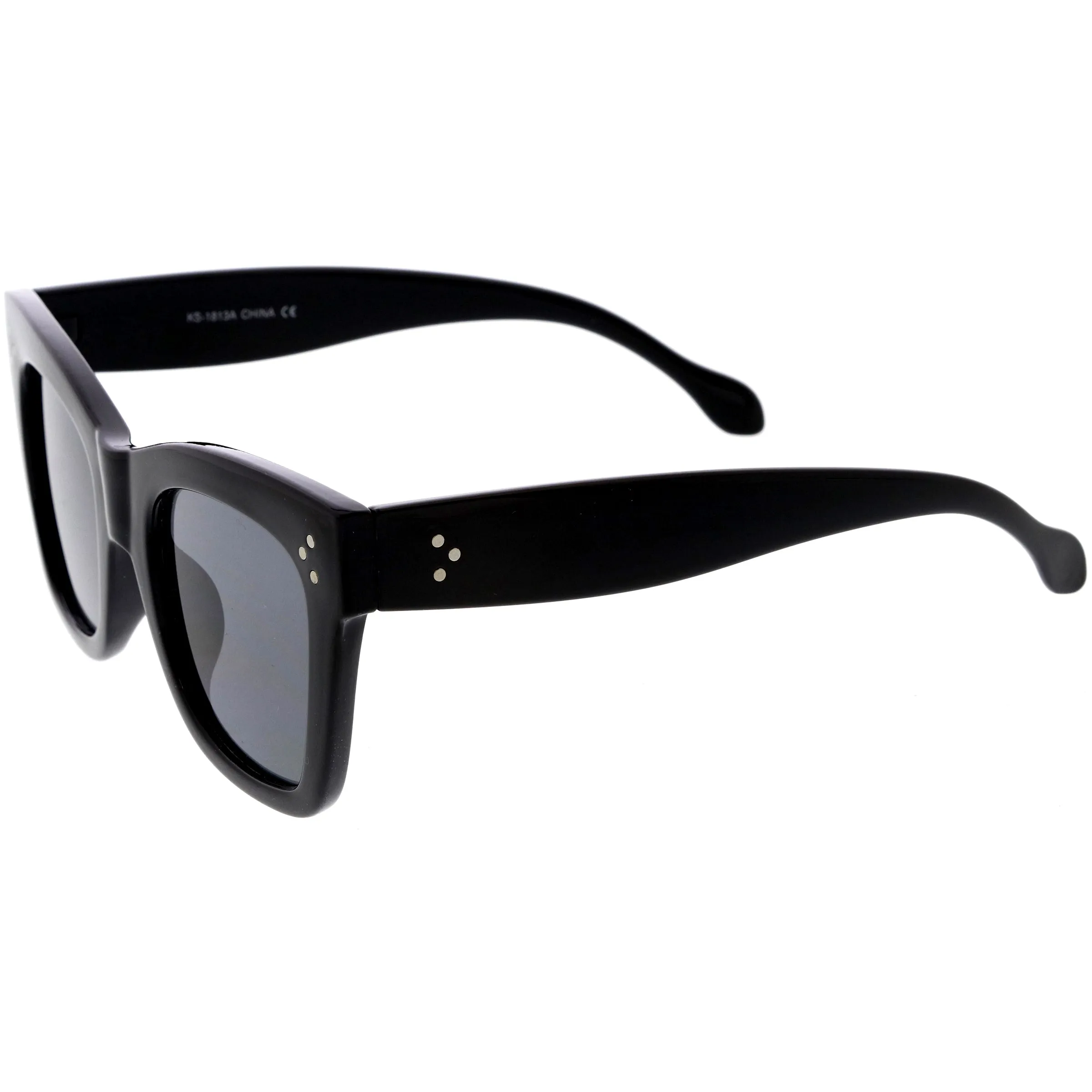 Women's Large Bold Horned Rim With Rivets Sunglasses C874 sold by ZeroUV product image thumbnail 3