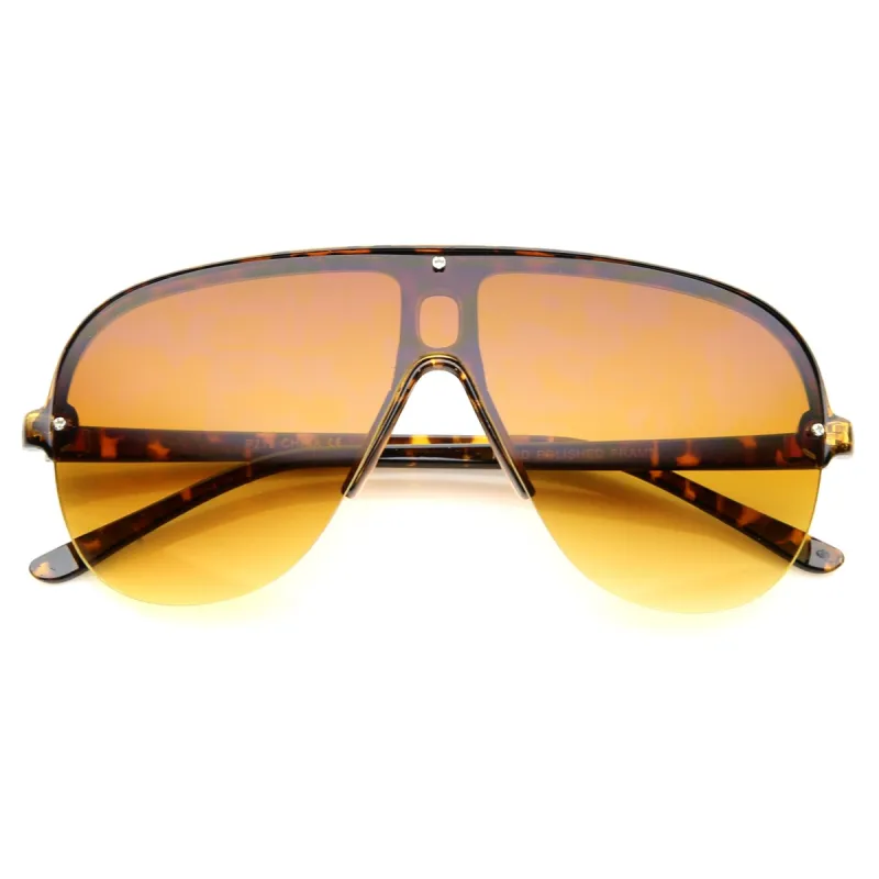 Retro 1980's Rimless Disco Aviator Sunglasses A380 sold by ZeroUV