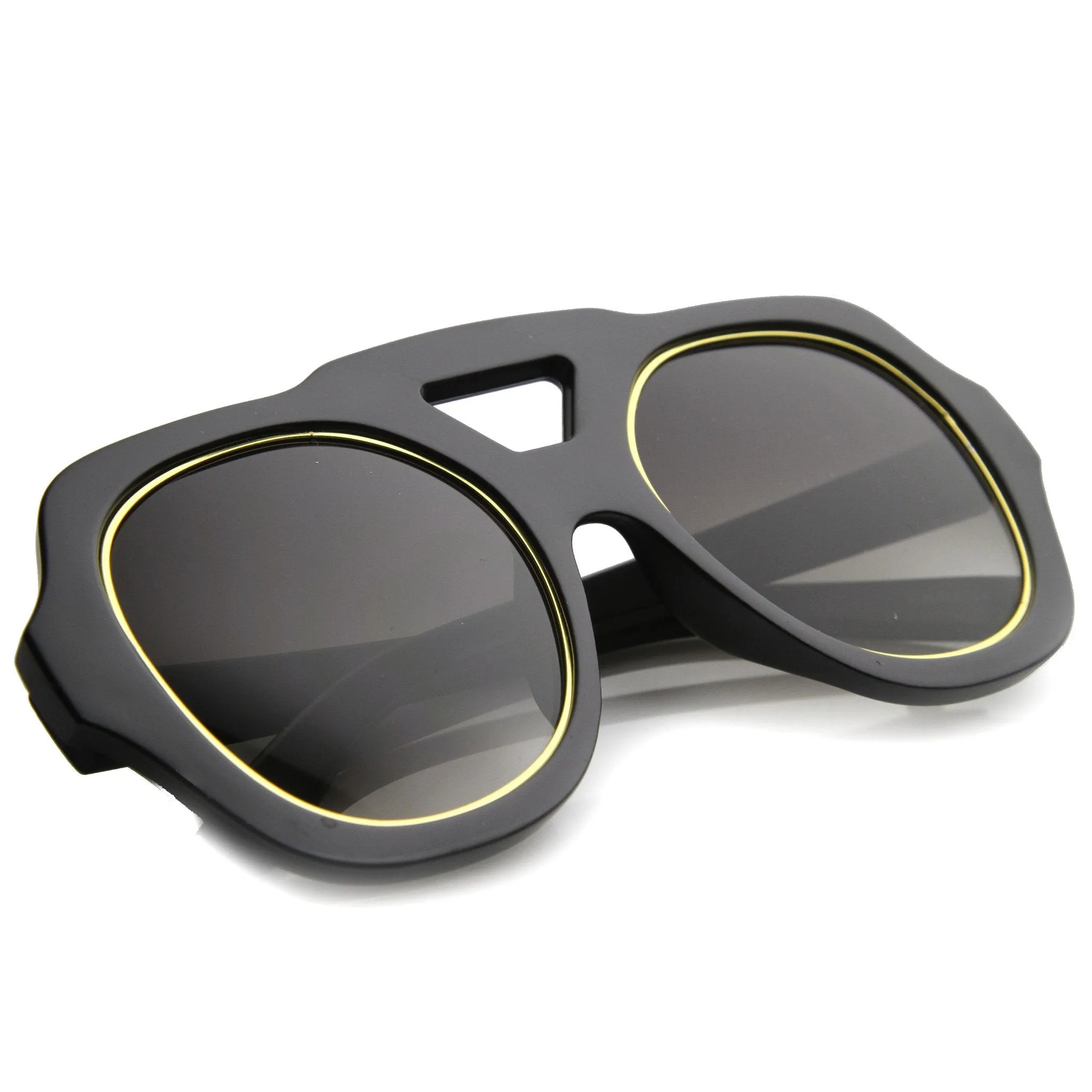 Women's High Fashion Bold Frame Square Aviator Sunglasses 9848 sold by ZeroUV product image thumbnail 4