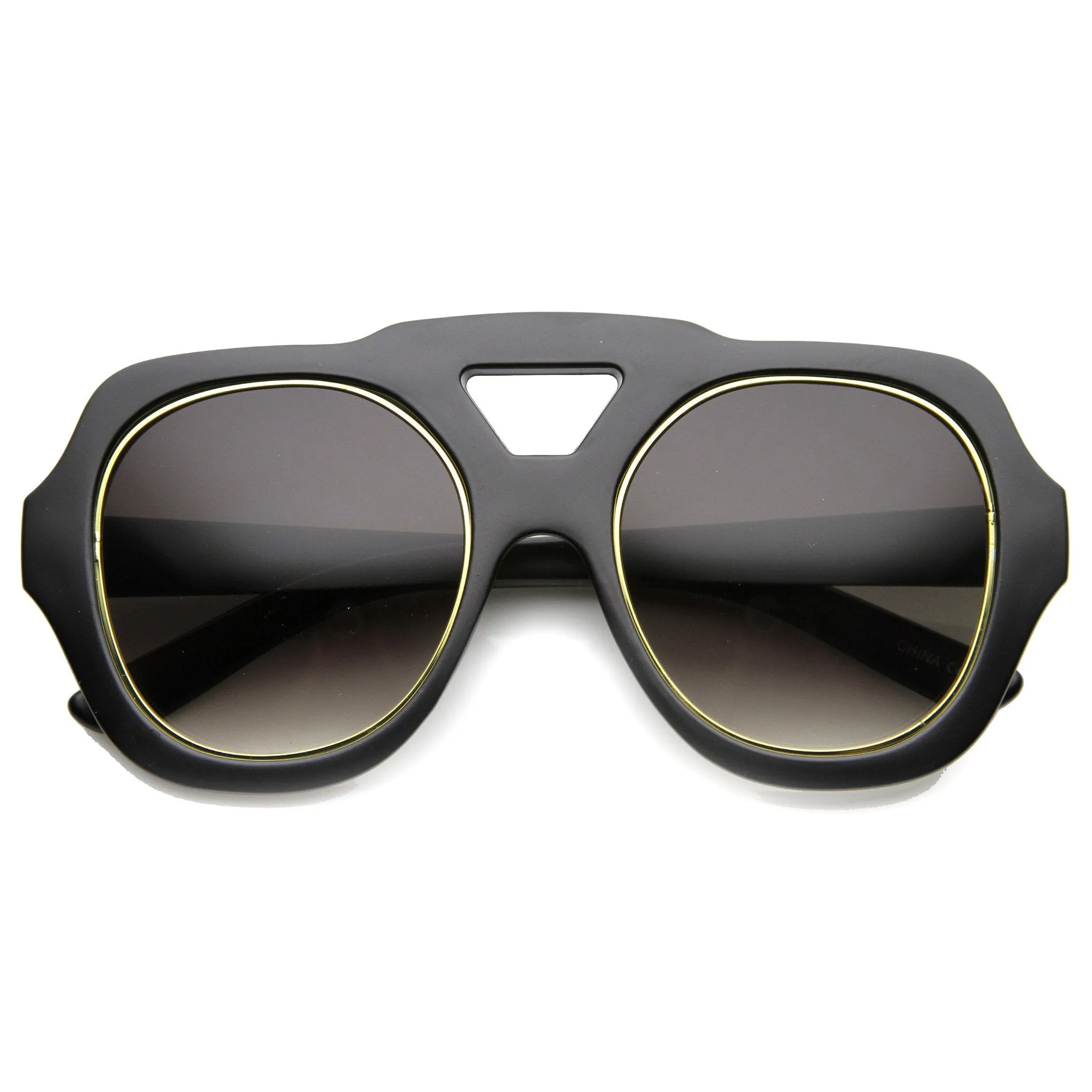 Women's High Fashion Bold Frame Square Aviator Sunglasses 9848 sold by ZeroUV