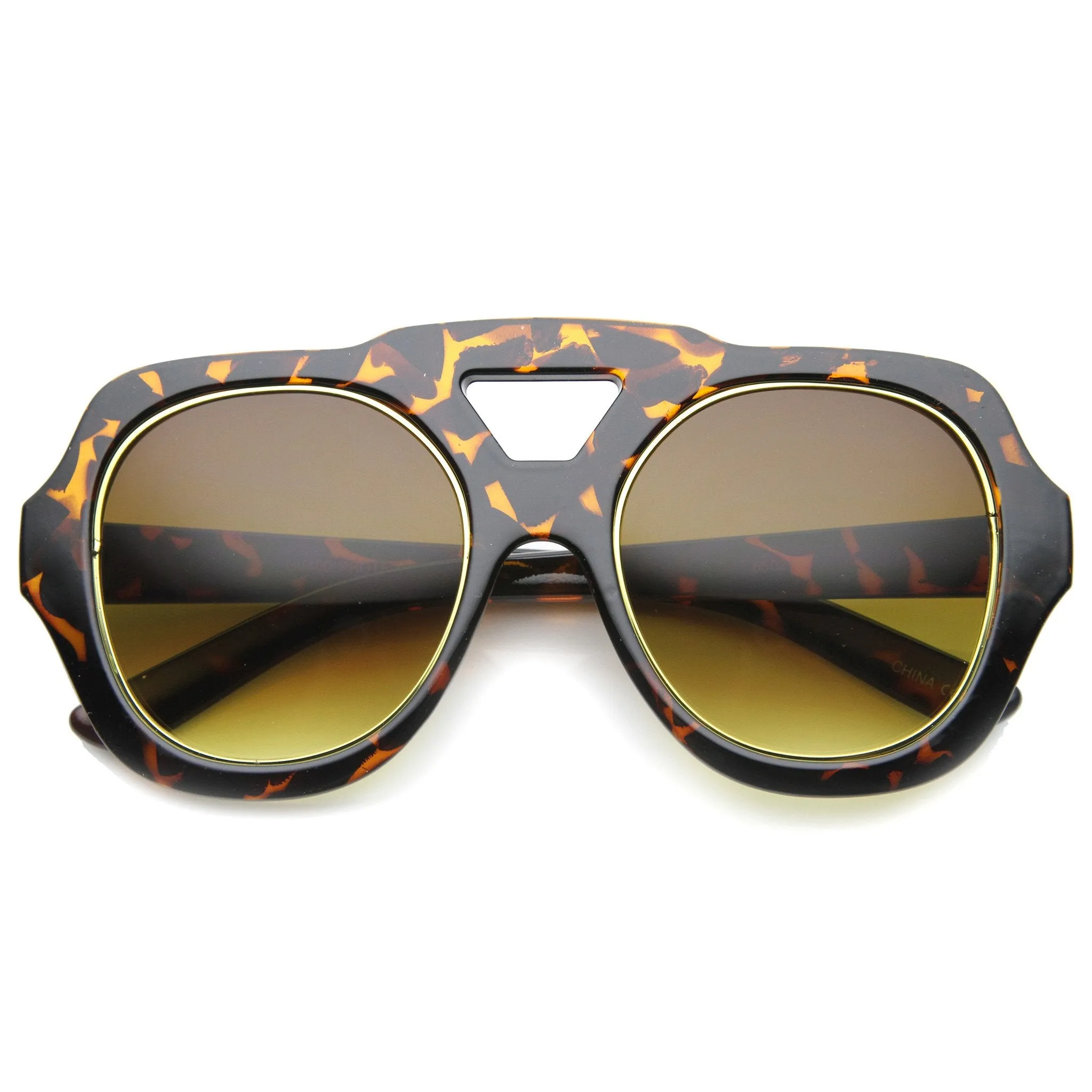 Women's High Fashion Bold Frame Square Aviator Sunglasses 9848 sold by ZeroUV product image thumbnail 5