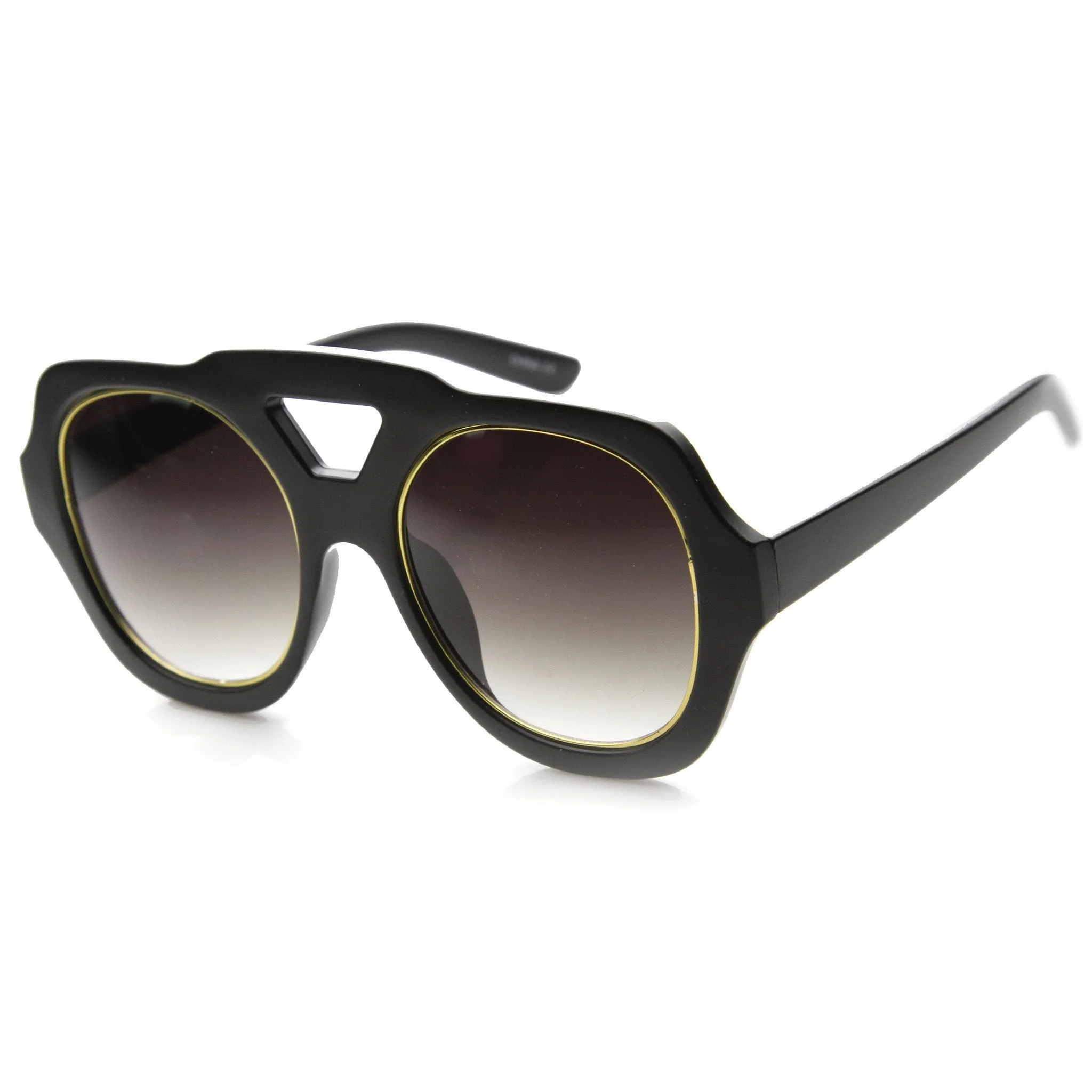 Women's High Fashion Bold Frame Square Aviator Sunglasses 9848 sold by ZeroUV product image thumbnail 2