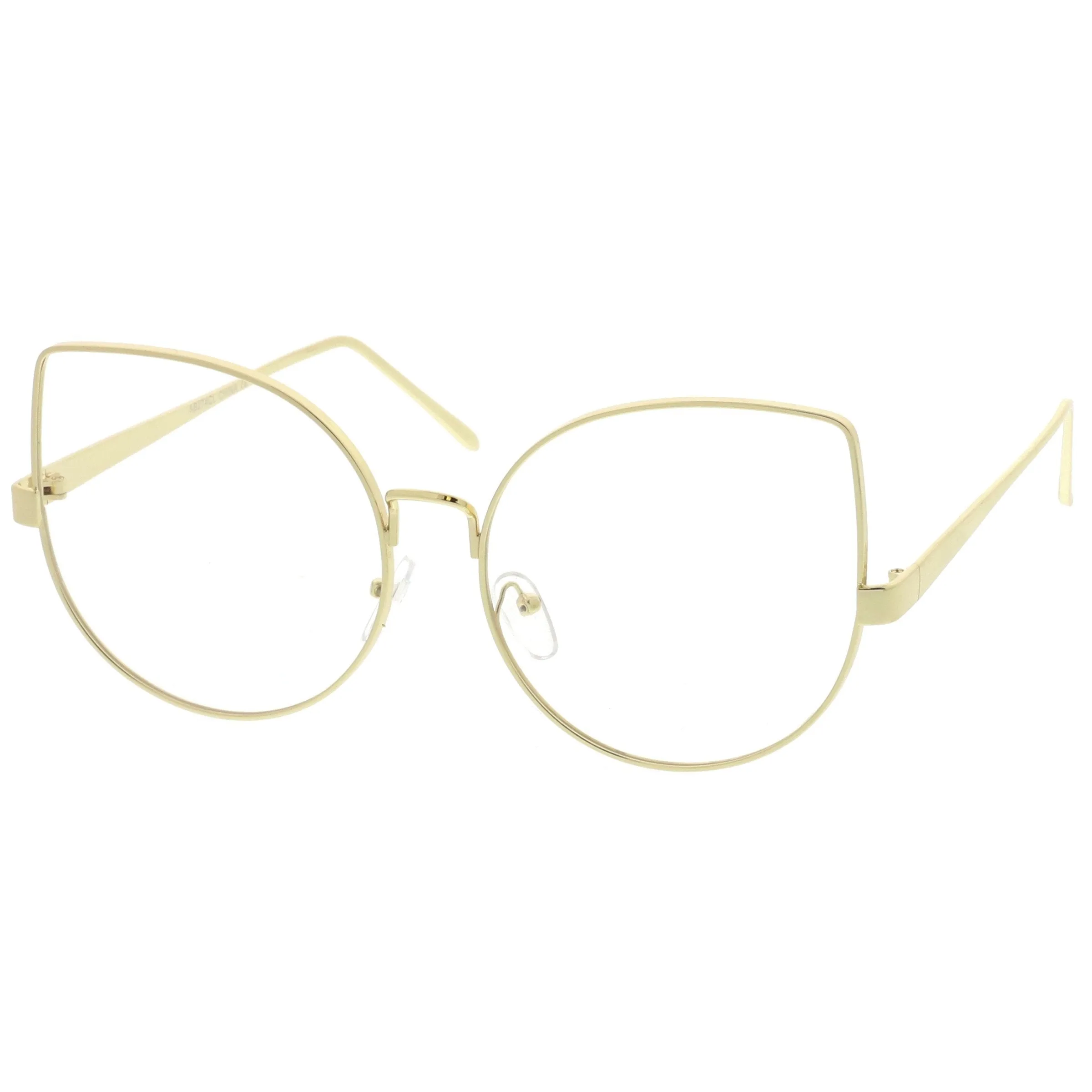 Women's Over Size Clear Flat Lens Cat Eye Glasses C302 sold by ZeroUV product image thumbnail 5