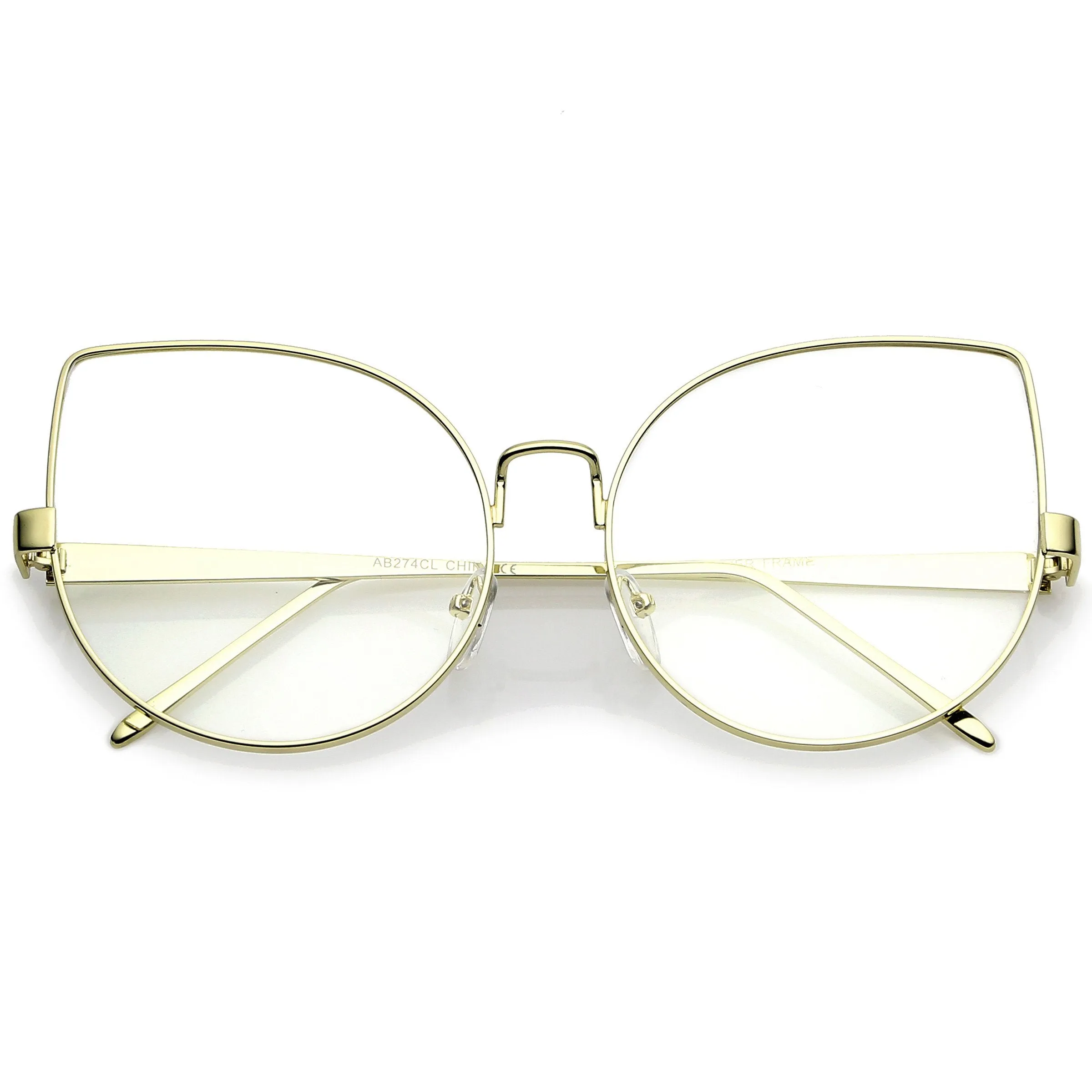 Women's Over Size Clear Flat Lens Cat Eye Glasses C302 sold by ZeroUV product image thumbnail 4
